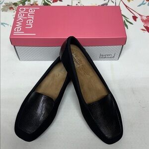 Lauren Blakwell Black Textured Loafers for Women